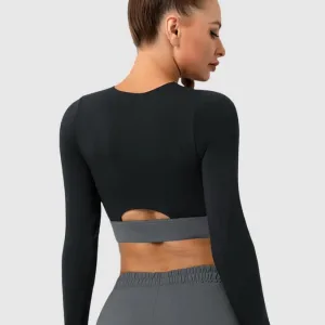 Brassière Sport Zippée Manches Longues