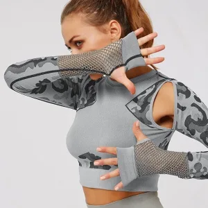 crop top gris camouflage