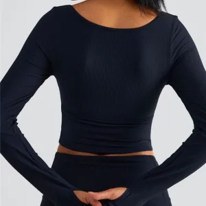 Crop Top Sport Côtelé