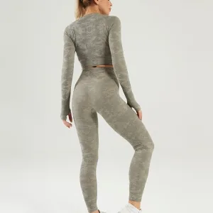 Ensemble Sport Camouflage Sans Couture