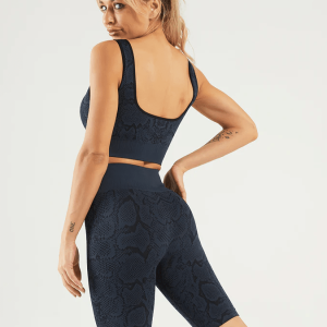Ensemble Sport Imprimé Serpent Short Et Soutiengorge