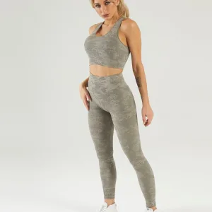 Ensemble Sport Legging Et Soutiengorge Camouflage