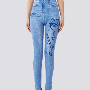 Jegging Bleu Clair Taille Haute