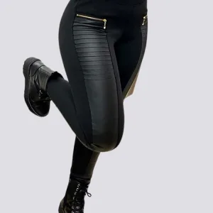 Legging Effet Cuir Taille Haute