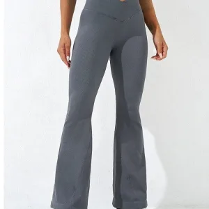 Legging Évasé Côtelé Taille Croisée Push Up
