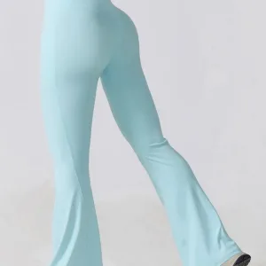 Legging Évasé Taille Croisée Sans Couture Poche