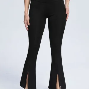 Legging Fente Devant Noir Poches