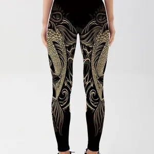 Legging Hibou Doré Imprimé