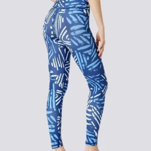 Legging Imprimé Bleu Et Blanc Sport