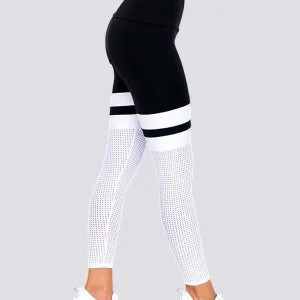 Legging Noir Blanc Sport Taille Haute