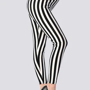 Legging Rayé Noir Et Blanc
