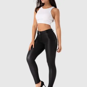 Legging Simili Cuir Taille Basse Push Up