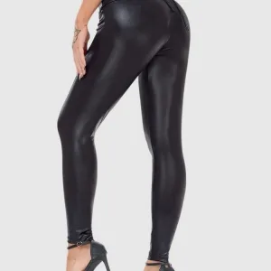 Legging Simili Cuir Taille Élastique