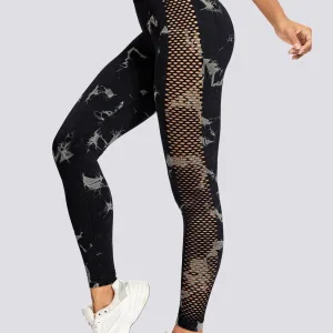 Legging Sport Motif Imprimé Maille Sans Couture Push Up