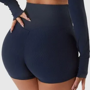 Short Sport Côtelé Taille Haute
